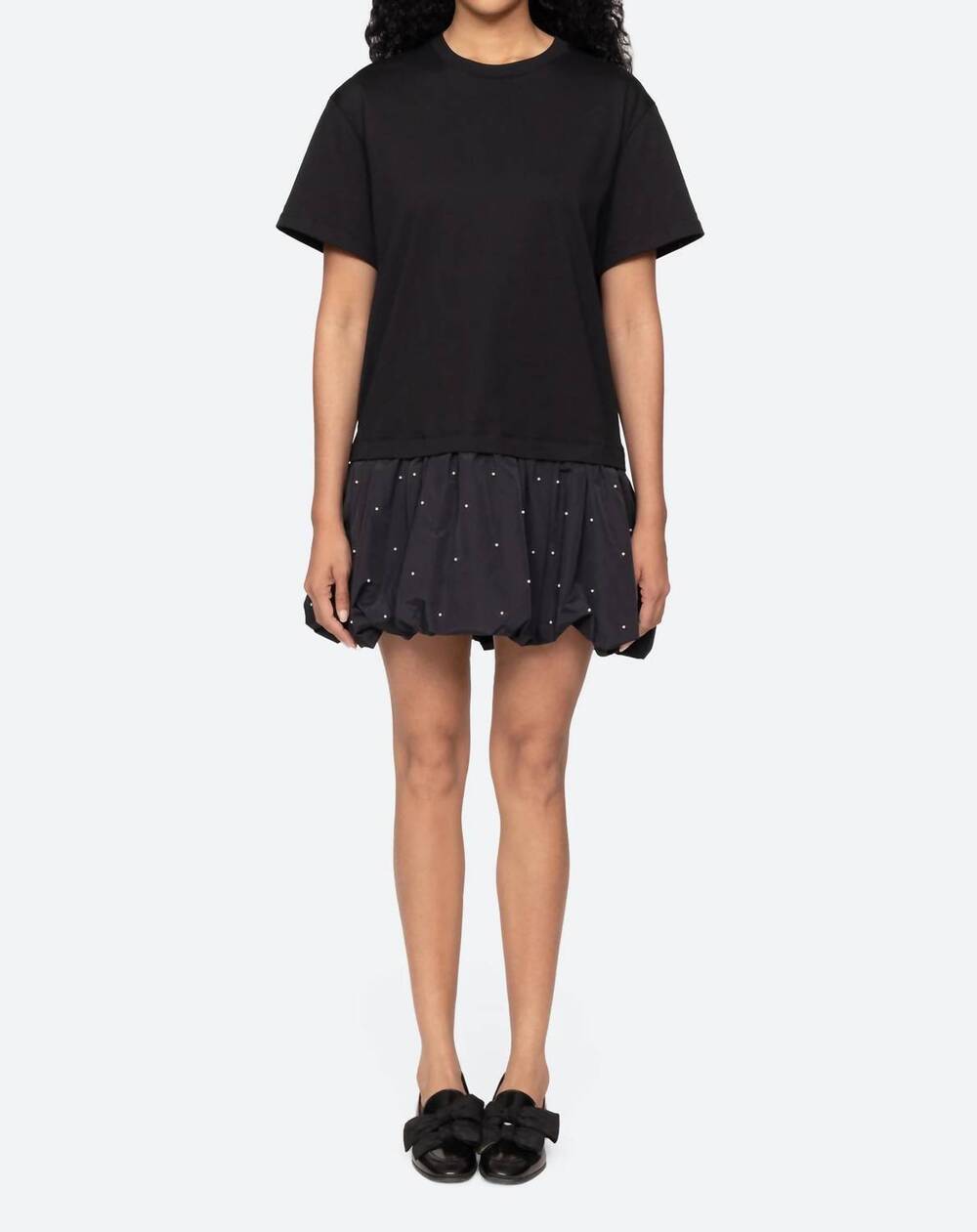 NEW SEA women's alberta combo dress in black
